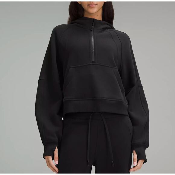 Lululemon Scuba Oversized Half-Zip Hoodie black pullover sweater hoodie XS/S - Picture 1 of 4